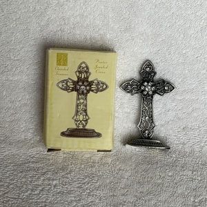 Pewter Jeweled Cross
